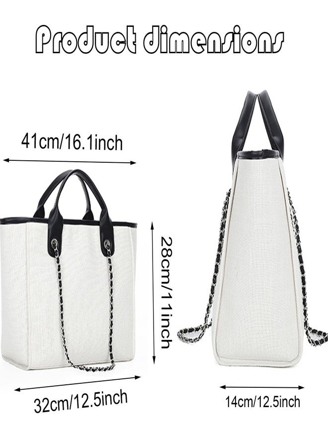 Busnos Tote Bag for Women Large Grey Canvas Travel Handbags Bag Womens Work Tote Bags With Zipper Cute Bags - Image 2